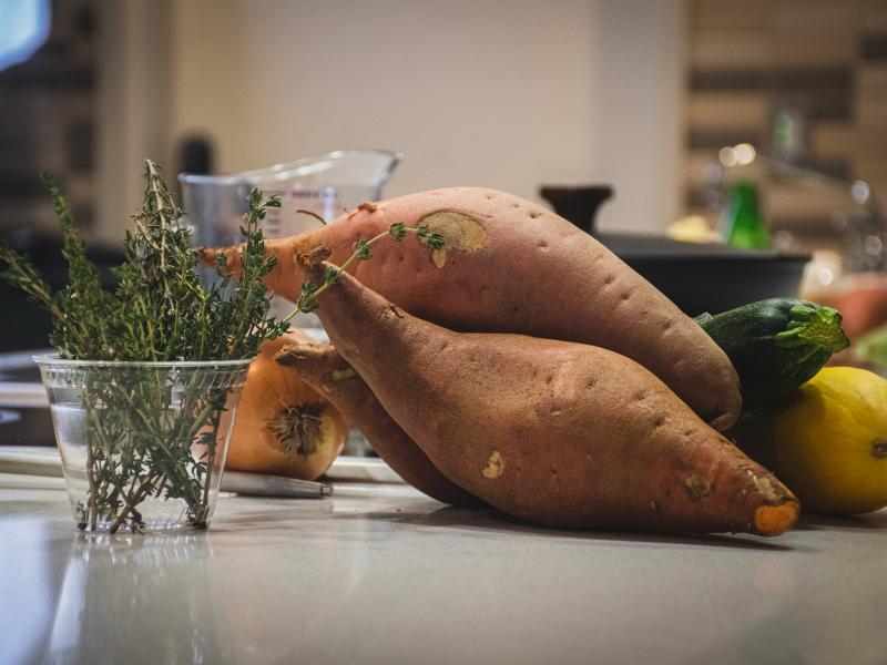 Vegetables on table